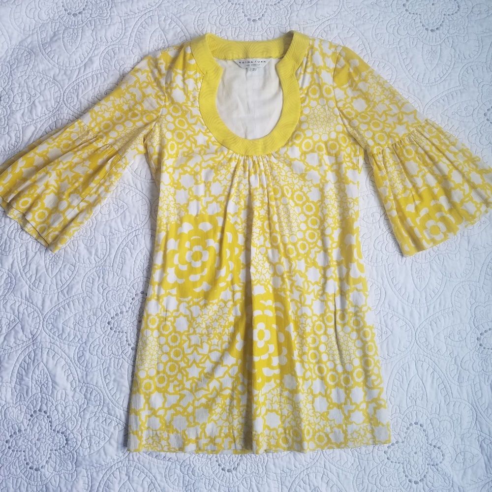 Trina Turk Yellow Print Dress